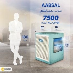 تصویر کولر آبی پشت بامی سلولزی (مجهز به کلید الکترونیک و ریموت) مدل AC/CP75R Absal