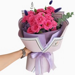 تصویر دسته گل رز مینیاتوری صورتی 