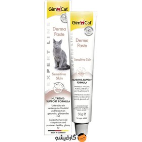 تصویر خمیر پوست و مو درما گربه جیم کت (Gimcat Derma Paste) جیم کت گربه