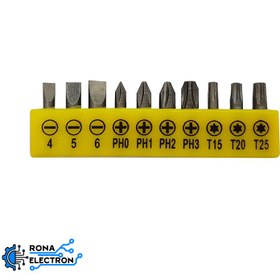 تصویر ست نوک پیچ گوشتی 10 عددی ست 10 عددی نوک پیچ گوشتی