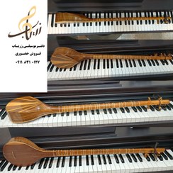 تصویر سه تار حرفه ای ۲۸ پرده زیر عبایی چپ دست مُهر شاه بدینی با هارد کیس برزنتی 