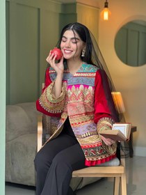 تصویر کت فاخر یلدا - سایز ۳ معادل ۴۴ تا ۴۶ / مدل آستین مخمل (قد کت 70 cm) 