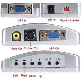 تصویر مبدل VGA به AV وی نت مدل V-COVGA2AVM همراه با کابل برق Vnet V-COVGA2AVM VGA to AV with USB Power Cable