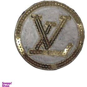 تصویر تکه دوزی مدل گرد سفید پولکی 