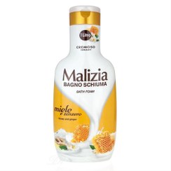 تصویر شامپو بدن مالیزیا با رایحه عسل و جینسینگ 1000 میل MALIZIA HONEY AND GINGER BATH FOAM 1000ML