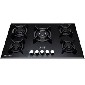 تصویر اجاق گاز شیشه ای ۵ شعله تی اندی مدل TD 166E T&D Glass Hob Model TD 166E