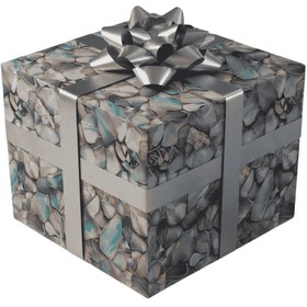 تصویر کاغذ کادوی گلاسه تکه‌های دل 