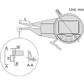 تصویر پرگار دیجیتال داخل سنج 25-5 میلیمتر اینسایز مدل 25-2121 INSIZE 2121-25 digital internal caliper gage