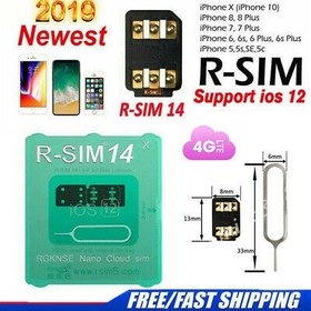 تصویر سیم انلاک ایفون با r sim گیوی سیم ارسیم 14 R-SIM 14 2019 iPhone 