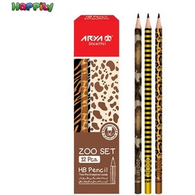 تصویر مداد مشکی آریا مدل باغ‌وحش بسته 12 عددی Arya Zoo Set HB Pencil 12 pcs - 3045