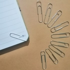 تصویر گیره کاغذ100عددی مدل ساده فلزی (جلوگیری ازخم شدن گوشه پایین صفحات کاغذ) Paper clips