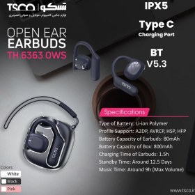 تصویر هدست بلوتوثی تسکو مدل TH 6363 OWS Tsco TH 6363 OWS bluetooth headset