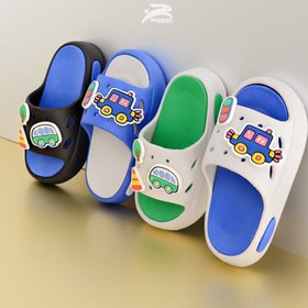 تصویر دمپایی بچه گانه مدل ماشینی - آبی آسمانی / ۲۳ 