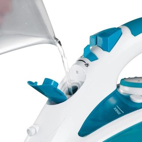 تصویر اتو بخار راسل هابز 20562-56 آهنی، سفید / آبی استوک فروشگاهی Russell Hobbs Steam Iron [2600W,210g extra steam boost, 70 g/min steam] Steam Glide Pro (300ml water tank, ceramic soleplate, self-cleaning & spray water function, anti-limescale, drip stop) 20562