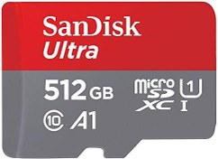 تصویر کارت حافظه microSDXC سن دیسک مدل Ultra کلاس 10 استاندارد UHS-I U1 سرعت 150MBps ظرفیت 512 گیگابایت 