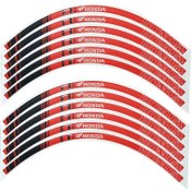 تصویر پد برچسب دور رینگ موتور سیکلت وارون مدل W-40-RD مناسب برای هوندا کلیک بسته 12 عددی Varun Motorcycle Rim Sticker Pad Model W-40-RD Suitable for Honda Click Pack of 12