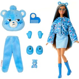 تصویر عروسک باربی مدل کیوتی ریویل سری خرس‌های عصبانی - خرس عصبانی برند barbie Barbie Cutie Reveal Care Bears Series Doll - Grumpy Bear