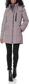 تصویر پف زن Nautica با کت خزنده خز رو به پایین روکش جایگزین Nautica Womens Puffer with Faux Fur Lined Hood Down Alternative Coat