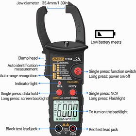 تصویر مولتی متر کلمپی ANENG ST184 