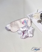 تصویر 036 - ست چشم‌بند و اسکرانچی ساتن | صورتی و پروانه‌ای | Butterfly & Pink - اسکرانچی / طرح پروانه 