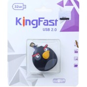 تصویر فلش 32 گیگابایت فانتزی طرح انگری برد مشکی کینگ فست KING FAST 