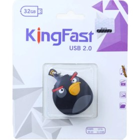 تصویر فلش 32 گیگابایت فانتزی طرح انگری برد مشکی کینگ فست KING FAST 