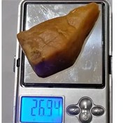 تصویر سنگ راف کهربا استخوانی کمیاب قدیمی27 گرم 