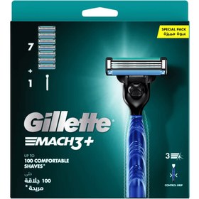 تصویر سِت اورجینال ژیلت مردانه مدل +Mach 3 به همراه 7 تیغ یدک Gillette Mach 3+ Football + 7 Blades