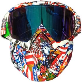 تصویر عینک موتور سواری فیس دار | USA face glasses USA Motorcycle face