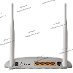 تصویر مودم تی پی-لینک مدل TD-W8961N کارکرده با آداپتور و آنتن بلند 