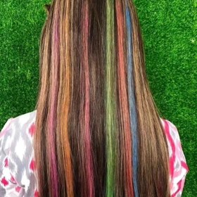 تصویر گچ موی رنگی - صورتی Colored hair plaster