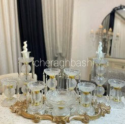 تصویر ست ۹ تیکه هفت‌سین به همراه شمعدان باکارات 