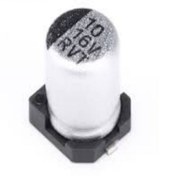 تصویر خازن SMD الکترولیت 10 میکروفاراد 16 ولت 10uF / 16V SMD Electrolytic Capacitor