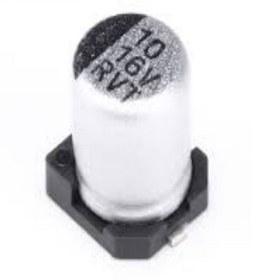 تصویر خازن SMD الکترولیت 10 میکروفاراد 16 ولت 10uF / 16V SMD Electrolytic Capacitor