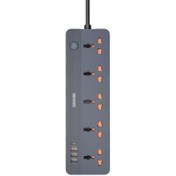 تصویر چندراهی برق گرین مدل GS-250 با ۵ درگاه و توان ۲۵۰۰ وات GS-250 POWER SOCKET