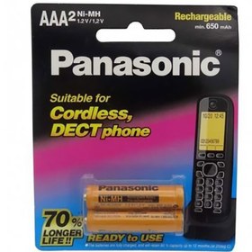 تصویر باتری نیم قلمی قابل شارژ 650mAh دو تایی Panasonic کد 3129 