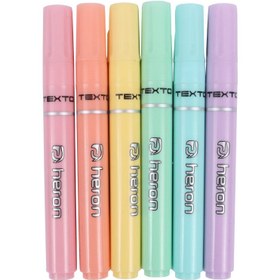 تصویر ماژیک هایلایت پاستلی هرون Heron Texto بسته 6 عددی Heron Texto Highlighter Pastel 6 Pcs