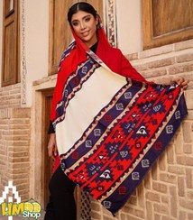 تصویر شال پاییزه زمستانی نخی دخترانه طرح سنتی گلیمی کد 1674 