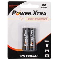 تصویر باتری قلمی قابل شارژ پاوراکسترا مدل High Performance بسته 2 عددی 