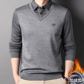 تصویر بافت مردانه طرح پیراهن خزدار شیک 