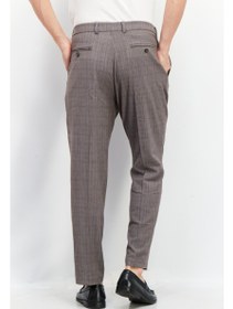 تصویر شلوار رسمی مردانه با تناسب باریک و چهارخانه، خاکستری برند perry ellis Men Slim Fit Checkered Dress Pants, Grey