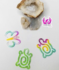 تصویر گیره صحفه لاکپشت و خرگوش رزینی - هفت رنگ / 