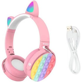 تصویر هدفون پاپت دار SY950 بچه‌گانه بلوتوث رم خور. AUX رقص نور Headphone papet dar sy950