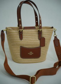 تصویر کیف حصیری عسلی کوچ Coach 