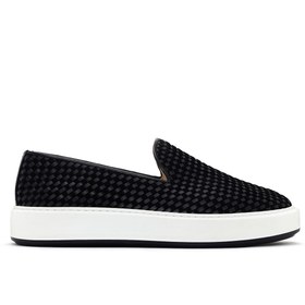 تصویر لوفر Derimod اورجینال دریمود 24SFD615329 Men's Black Thick Soled Knit Leather Casual Loafer 24sfd615329 
