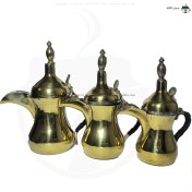 تصویر دله قهوه جوش برنجی هندی طرح دار 