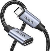 تصویر UGREEN USB C 3.2 Extension Braided Cable Type C Extension Wire USB C 3.2 Gen2 5A Extented Cord Compatible for iPad mini 6, Macbook, Nintendo Switch etc - 1Meter 