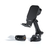 تصویر هولدر و شارژر وایرلس همراه با شارژر فندکی پرودو مدل Porodo 3 in 1 MagSafe Car Mount PD-3IN1CMT 