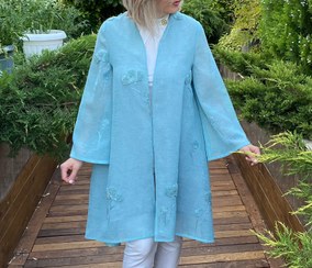 تصویر مانتو آستر کشی شده زنانه قد مانتو ۹۰ دور سینه ۵۲ Handmade long coat