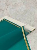 تصویر کاغذ کادو ضدآب گل آرایی مدل WD-02 بسته ۲۰ برگی رنگ سبز با نوار طلایی 